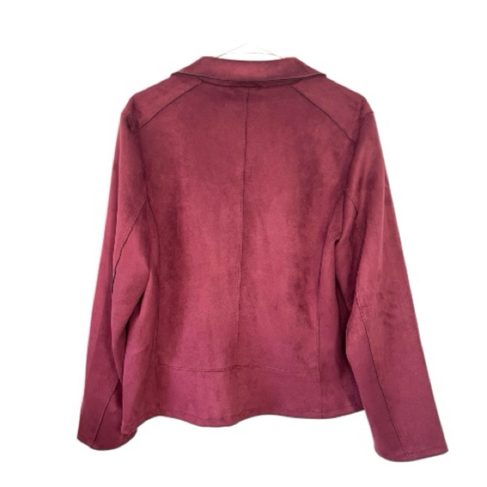 Philosophy Burgundy Faux Leather Suede Moto Jacket Size XL - Picture 3 of 5